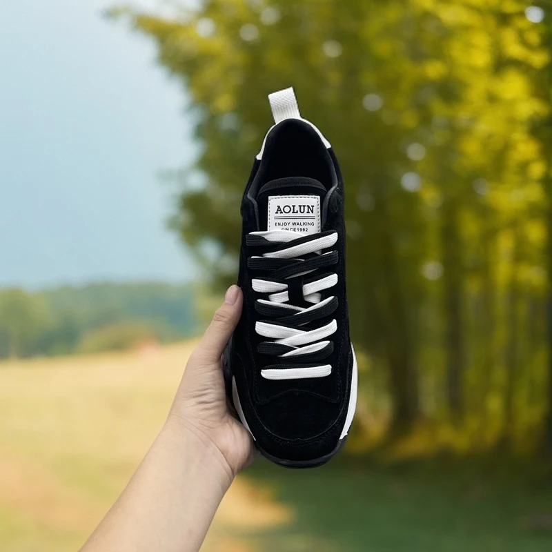 秋季新款韩版时尚休闲男款阿甘鞋舒适百搭春秋系带磨皮潮流低帮鞋