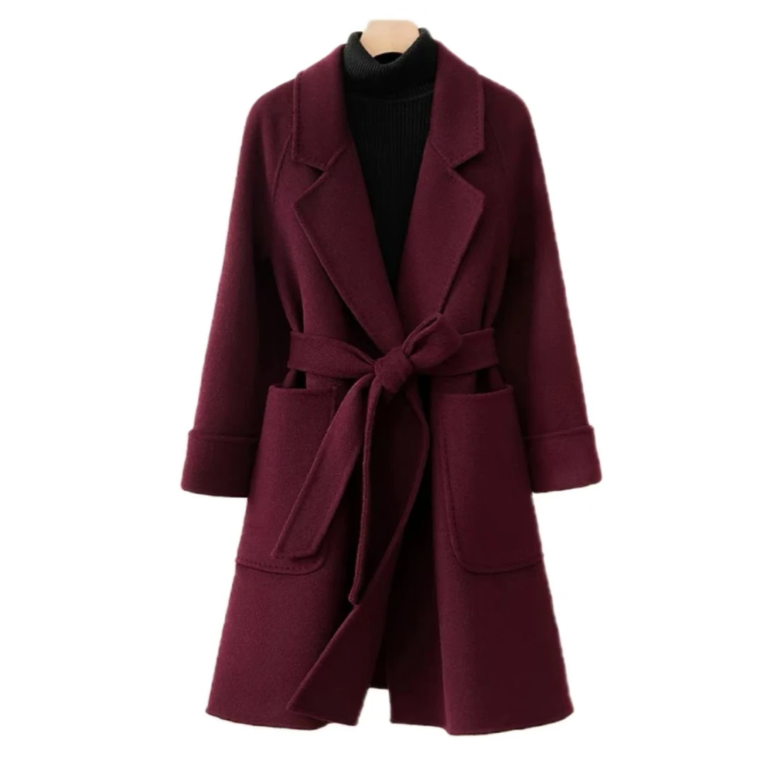 【软黄金山羊绒】双面羊绒大衣睡袍款休闲气质显瘦