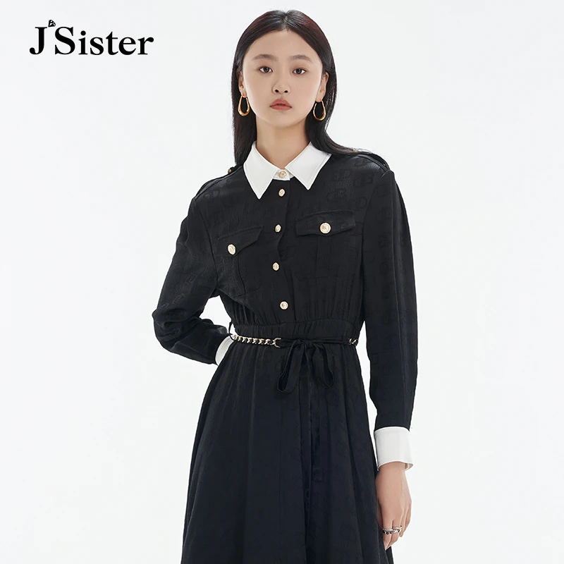 jsister秋冬新款连衣裙 JS女装时尚气质显瘦优雅穿搭