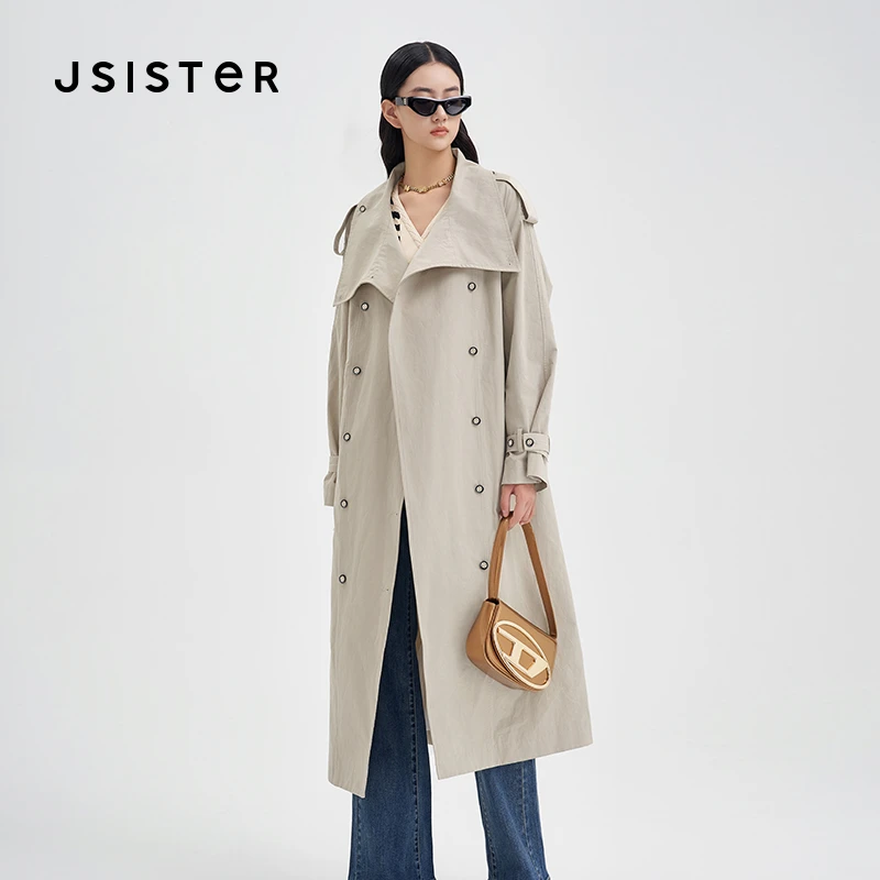 jsister春季新款风衣 JS女装时尚通勤百搭外套
