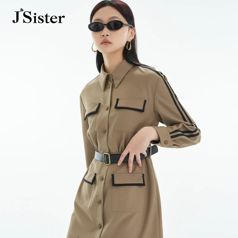 jsister秋季新款连衣裙 JS女装时尚气质通勤风显瘦穿搭