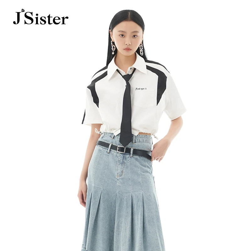 jsister夏季新品衬衫 JS女装时尚气质休闲百搭通勤风衬衣