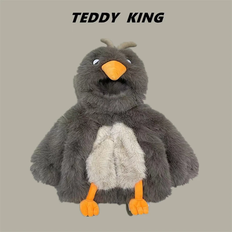 2025年 毛毛外套TXB24871  中小童  新款 企鹅连帽