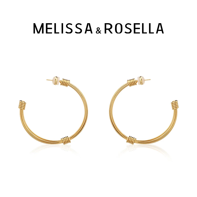 MELISSA&ROSELLA 铜合金耳饰 轨迹缠绕耳圈明星同款耳环ins小饰品