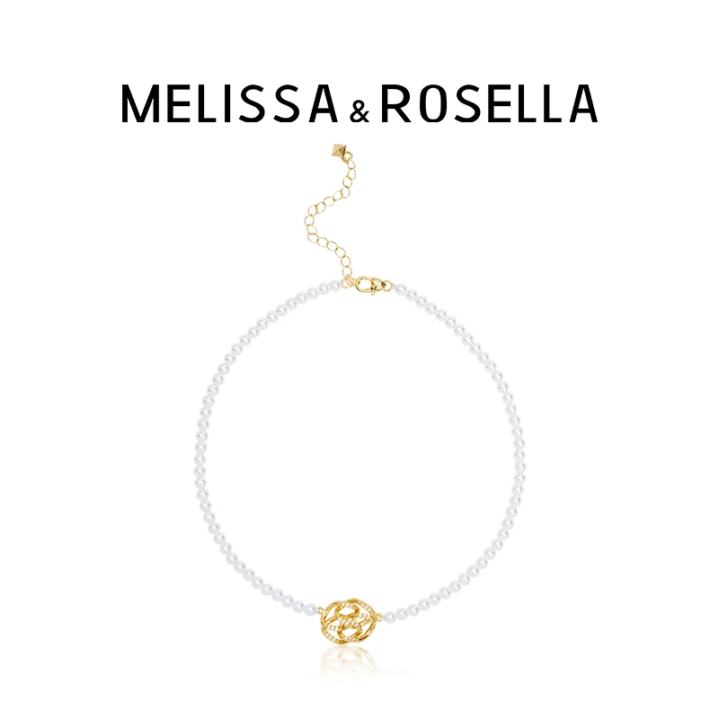 MELISSA&ROSELLA 铜合金项链 法式轻奢气质项链小众山茶花锁骨链