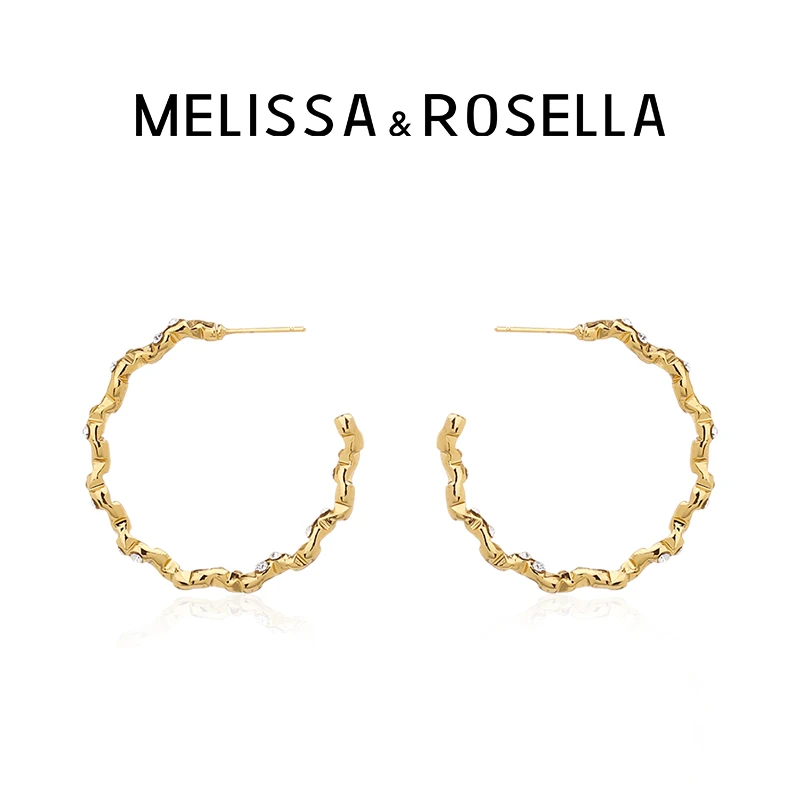 MELISSA&ROSELLA 铜合金耳饰 简约C圈耳环冷淡风高级感耳钉ins女