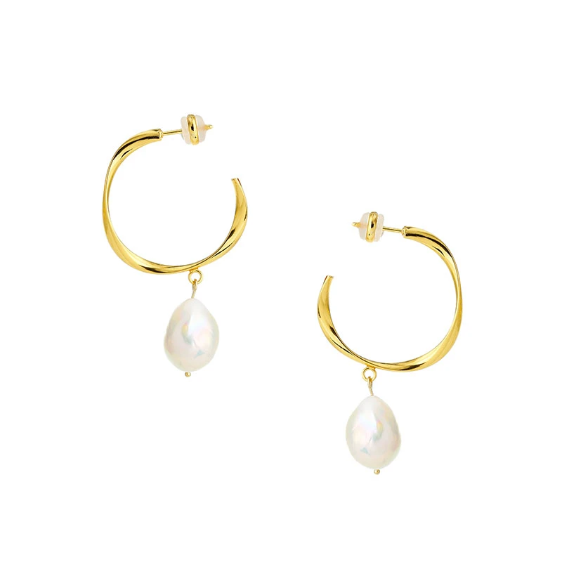 MELISSA&ROSELLA 铜合金耳饰 陈姝同款巴洛克珠耳环高级法式轻奢