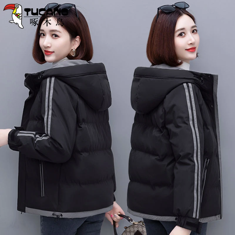 【官方正品】啄木鸟加厚棉服女冬季外套2024新款宽松时尚保暖外套