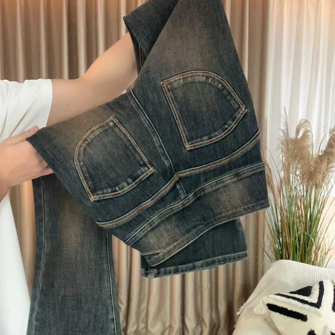 【梦梦家提臀裤】升级版提臀牛仔裤女高腰蜜桃臀显瘦色紧身喇叭裤