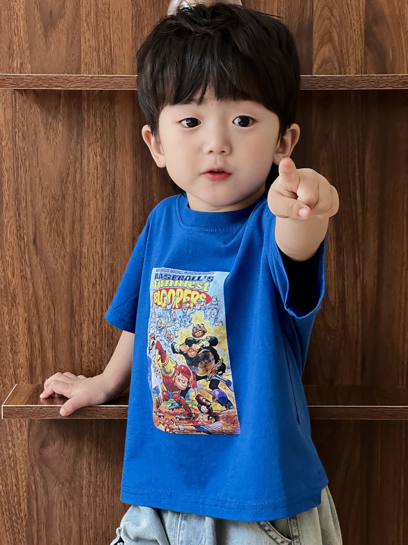 现货【克莱因蓝T】190g索罗娜韩版短袖速干T恤夏卡通潮酷显白CK465