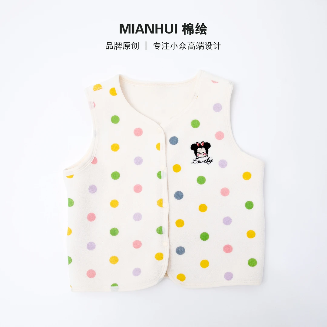 【彩色波点】童装春秋女童保暖小背心马甲34324005