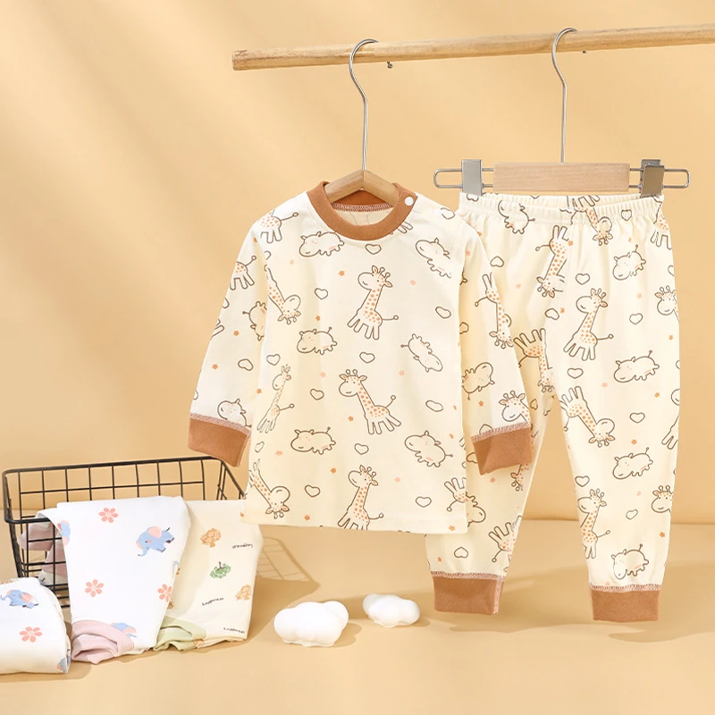 儿童秋衣秋裤套装男女宝宝内衣分体睡衣婴儿春秋衣服全棉无骨