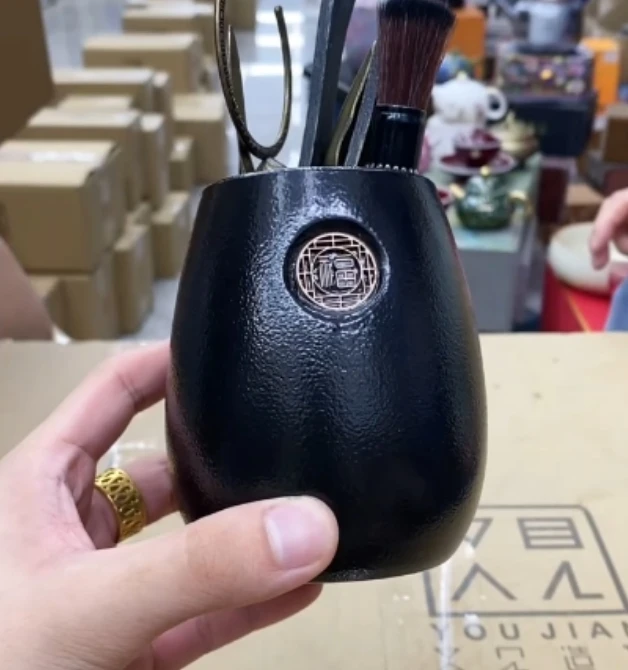 高端黑陶路宝釉茶道六君子功夫茶具配件家用茶道套装PJ147