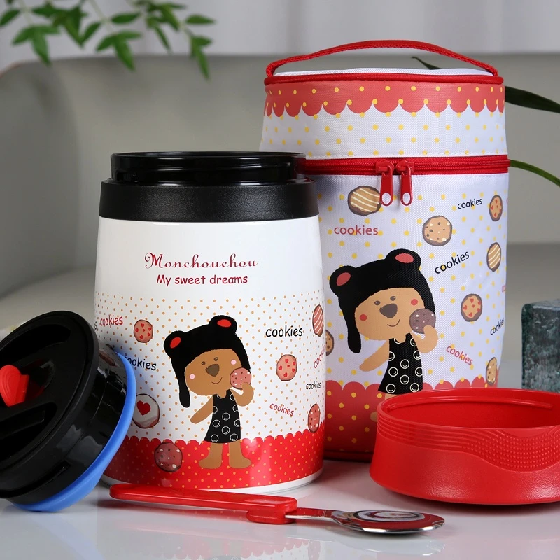 304食品级高真空双层不锈钢  卡通保温焖烧杯（650ml）