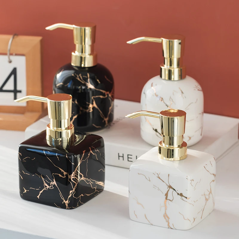 轻奢陶瓷洗手液瓶酒店卫生间沐浴露按压瓶北欧简约高档乳液分装瓶