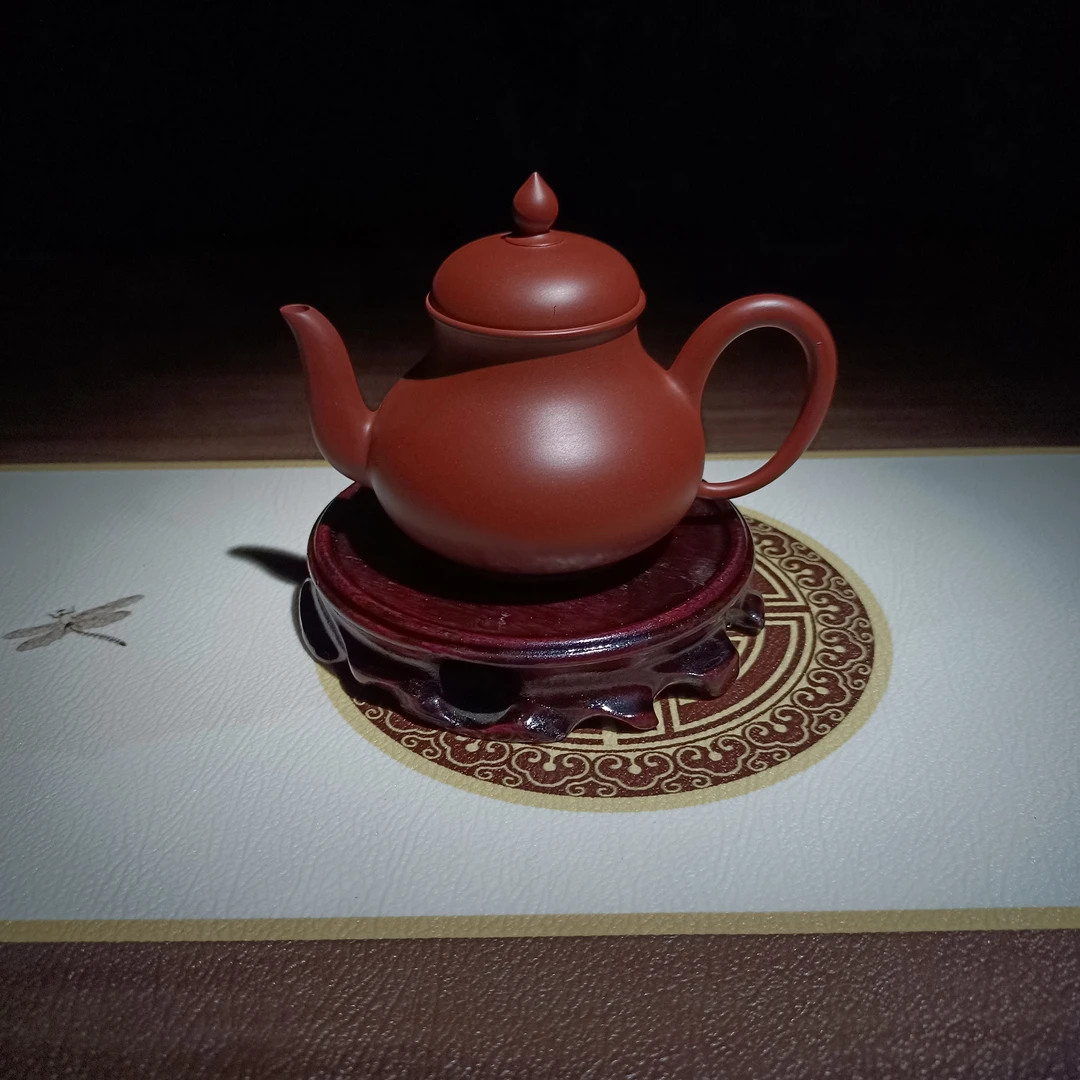 邱桂彪手拉壶 樱式思婷壶 巨轮珠 隐龙侧把壶潮州原矿朱泥手拉壶