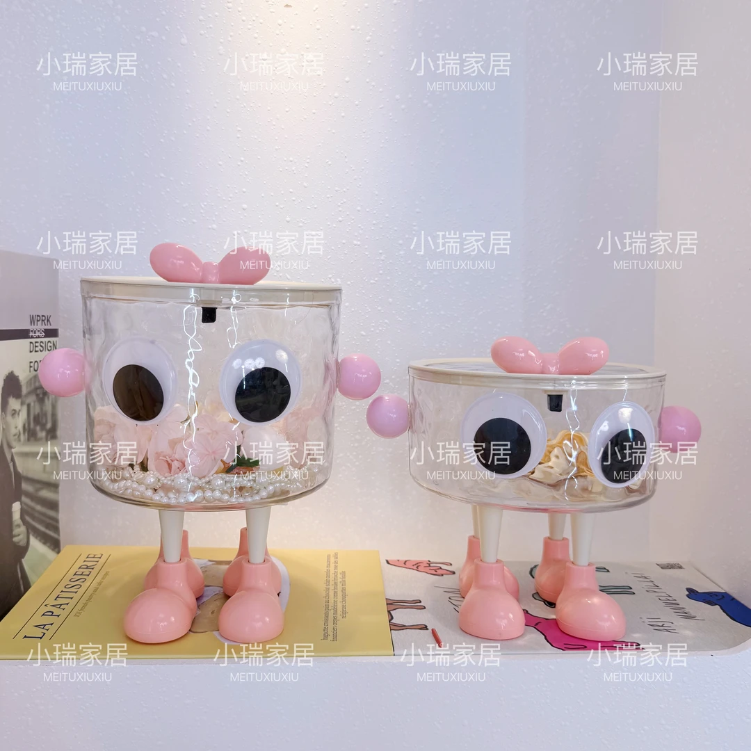 多巴胺桌面收纳ins防水有盖防尘桌面整理置物盒加厚桌面收纳盒子