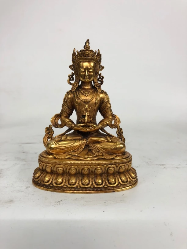 紫铜鎏金长寿佛像