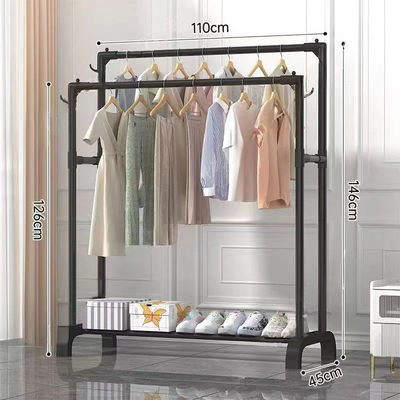 新款简易晾衣架落地家用架子简易挂衣架立式衣架