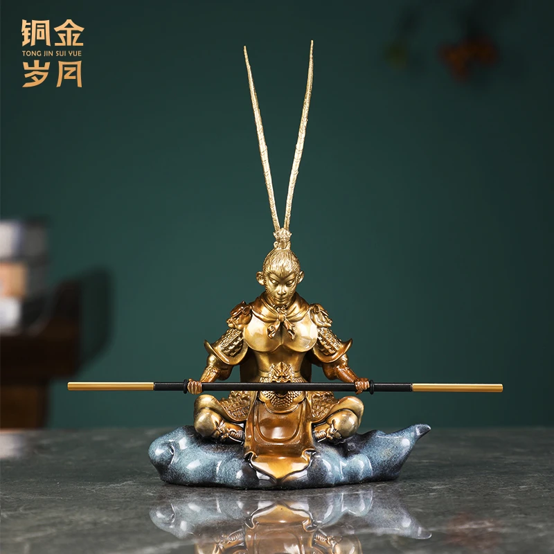 铜金岁月《斗战胜佛》黄铜摆件高端客厅齐天大圣孙悟空斗战神佛摆件