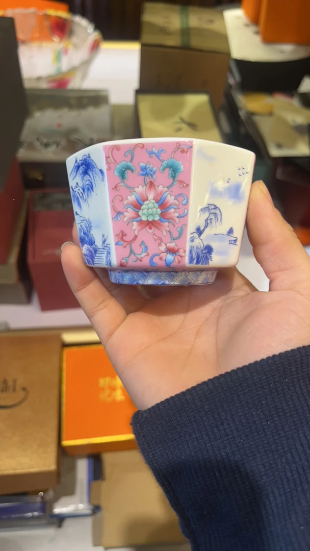 粉色八方杯茶具茶具