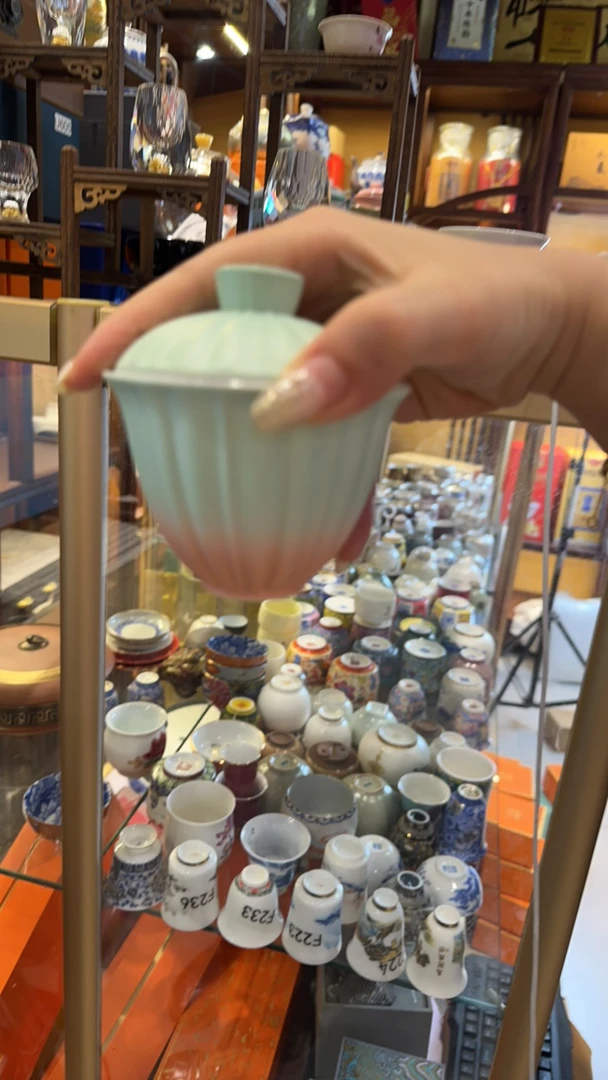 绿色渐变旅行套茶具茶具
