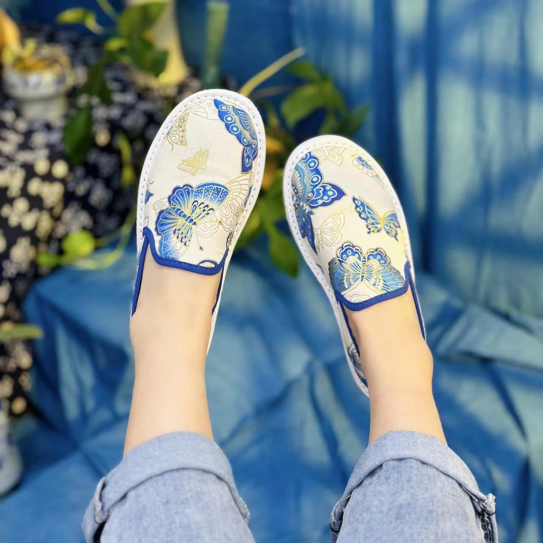 蓝蝴蝶-【秋季新款-西楚XICHU手工千层底布鞋】