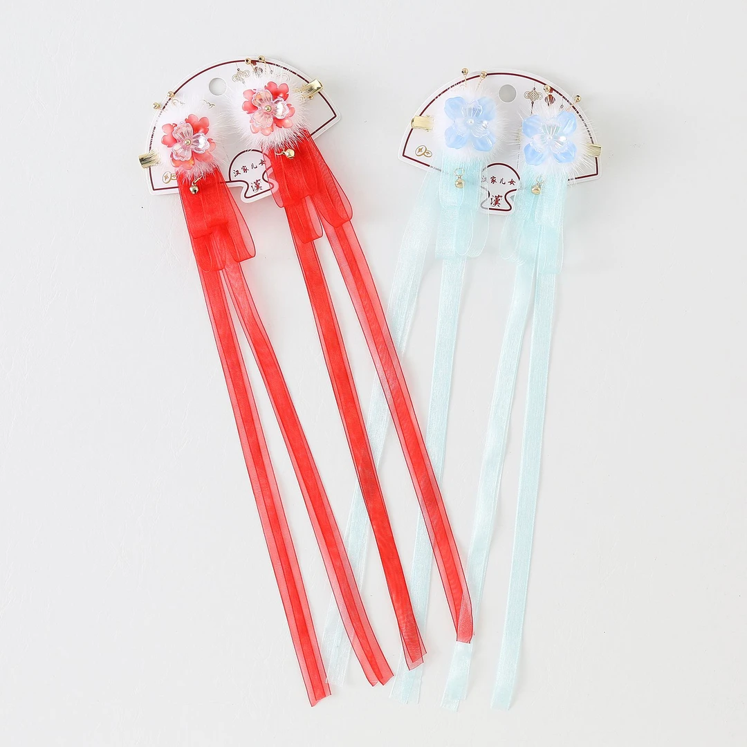 今兮古兮2024女童古风发饰儿童毛毛仙气发型新年手工发饰公主发饰