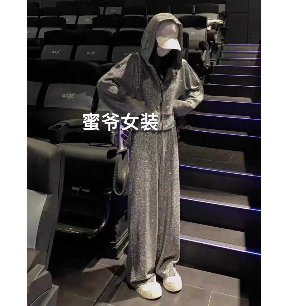 【蜜爷家】秋款金闪闪拉链套装8801#