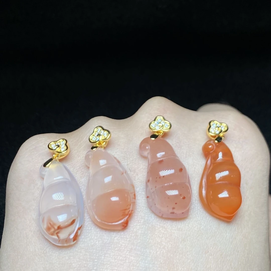 【小宝珠宝】15 S81614-S925银镶嵌南红吊坠-多样性发一件21x10x6mm
