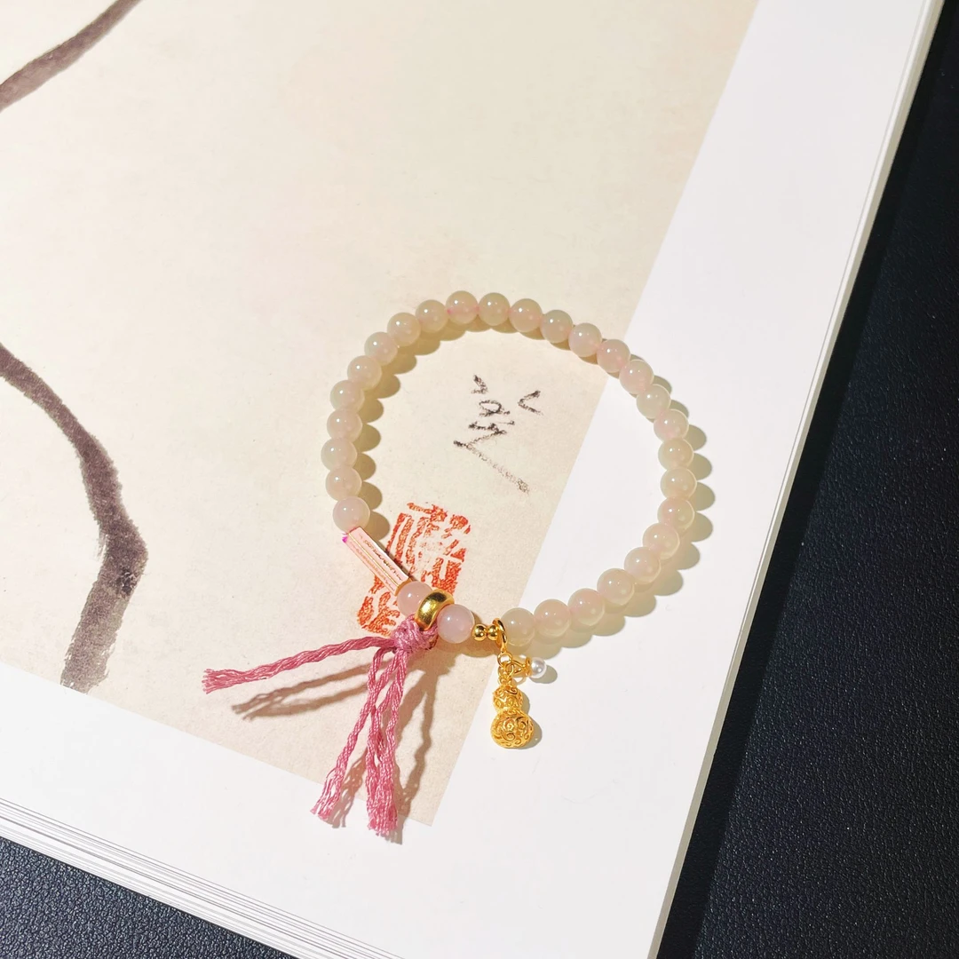 【云上雅岚】糖藕 | C8358-S925和田玉藕粉手串-5.5mm-多样性发一件