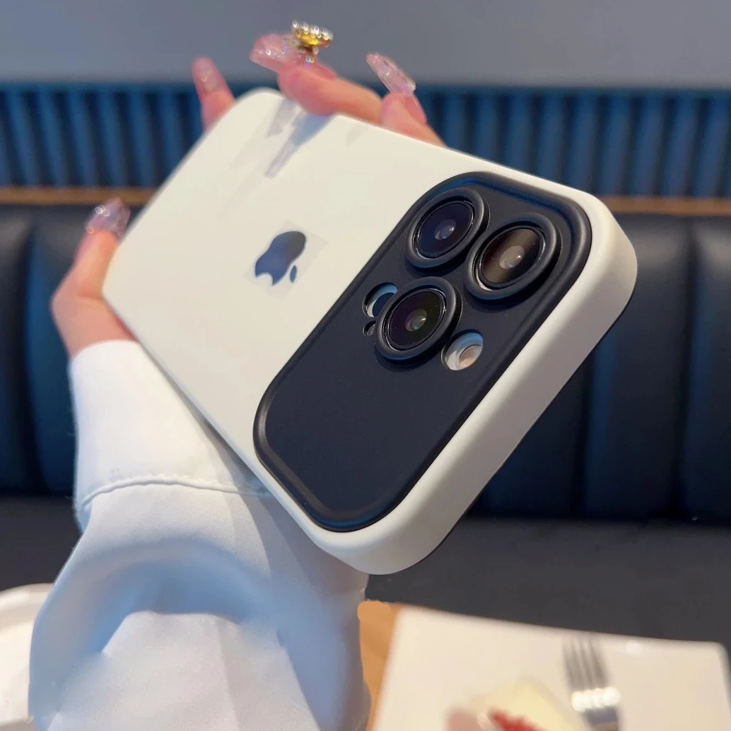 适用苹果14promax手机壳简约撞色高级感iPhone13个性防摔超薄12