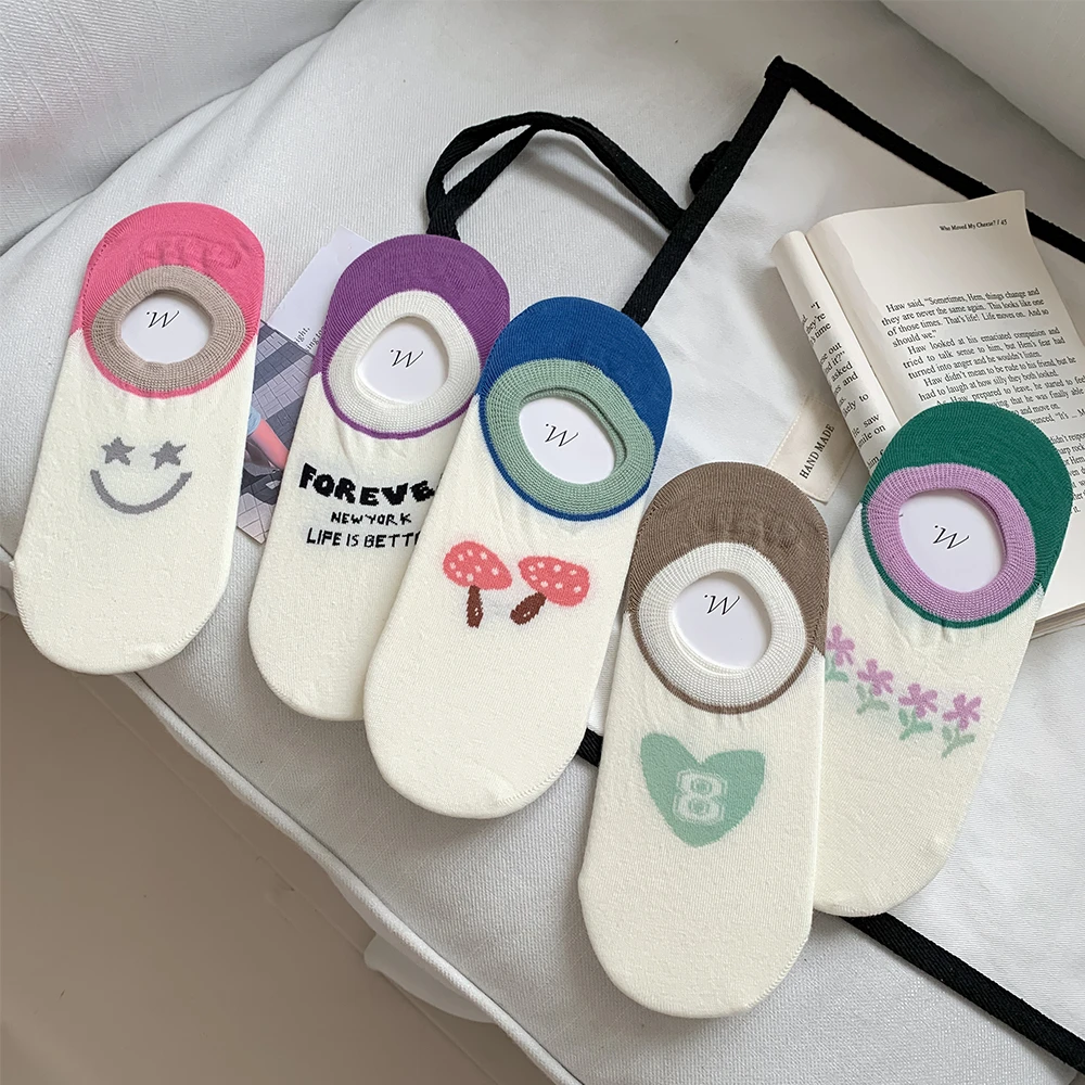 春夏季纯棉隐形袜子女无骨无缝无痕高颜值船袜亲肤透气防滑防掉