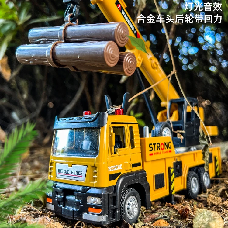 天鹰1:32合金吊车模型车可伸缩模型车