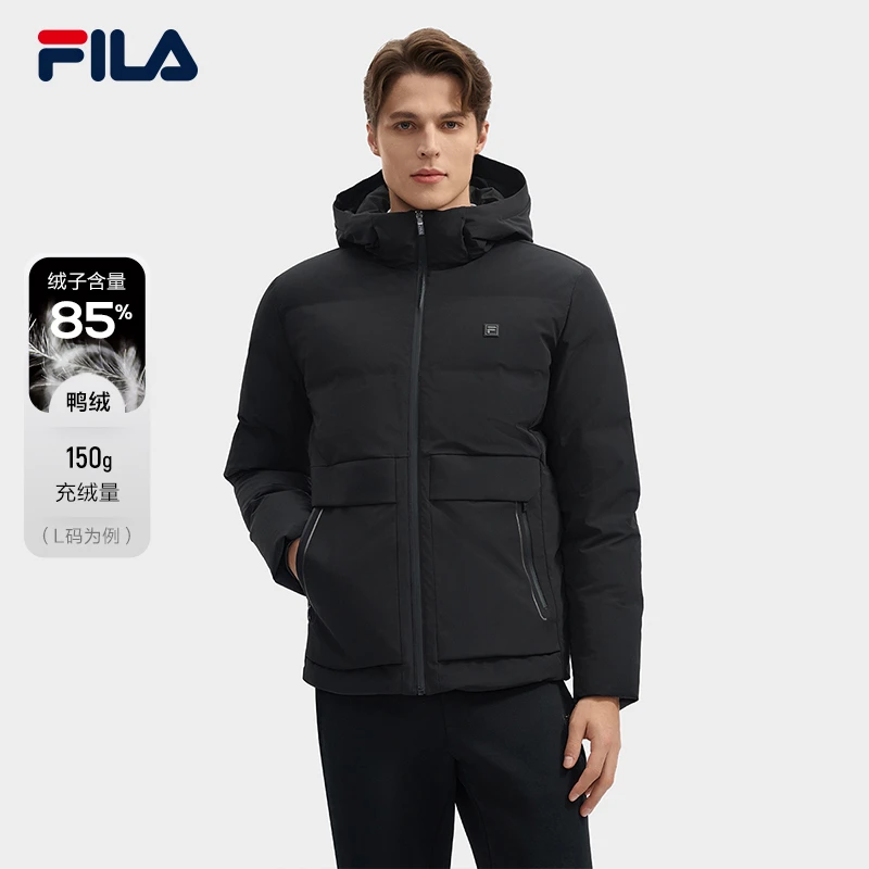 Fila/斐乐男士【防水防风休闲羽绒服】保暖加厚连帽外套F11M443902F