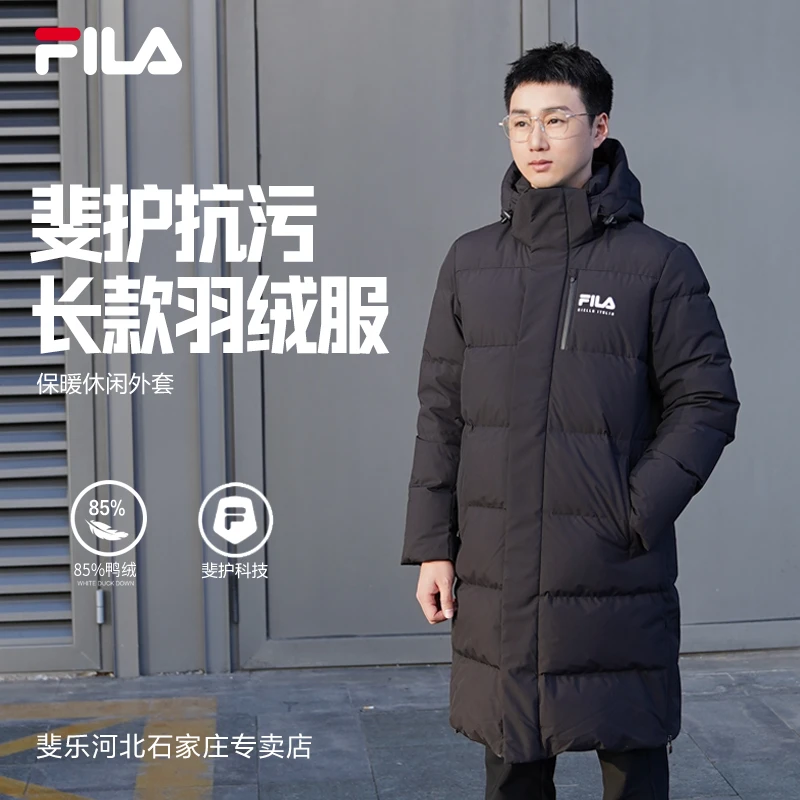 Fila/斐乐男子【斐护抗污长款羽绒服】冬保暖休闲外套F11M449902F