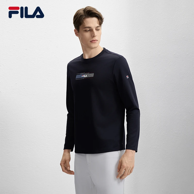 Fila/斐乐男士【针织百搭印花套头衫】舒适透气运动卫衣F11M431202F