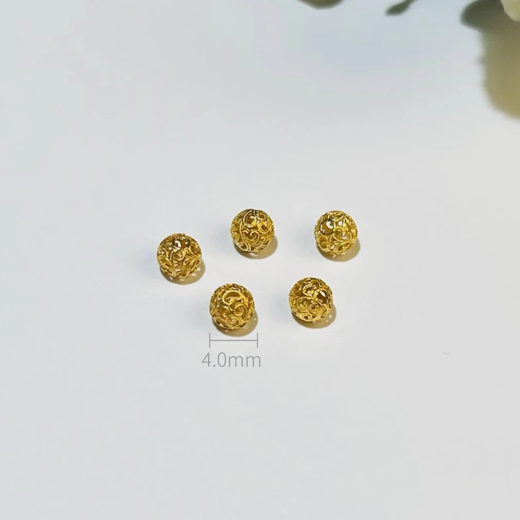 【四宝臻品】18K金DIY绣球散珠隔珠百搭精美配饰5个