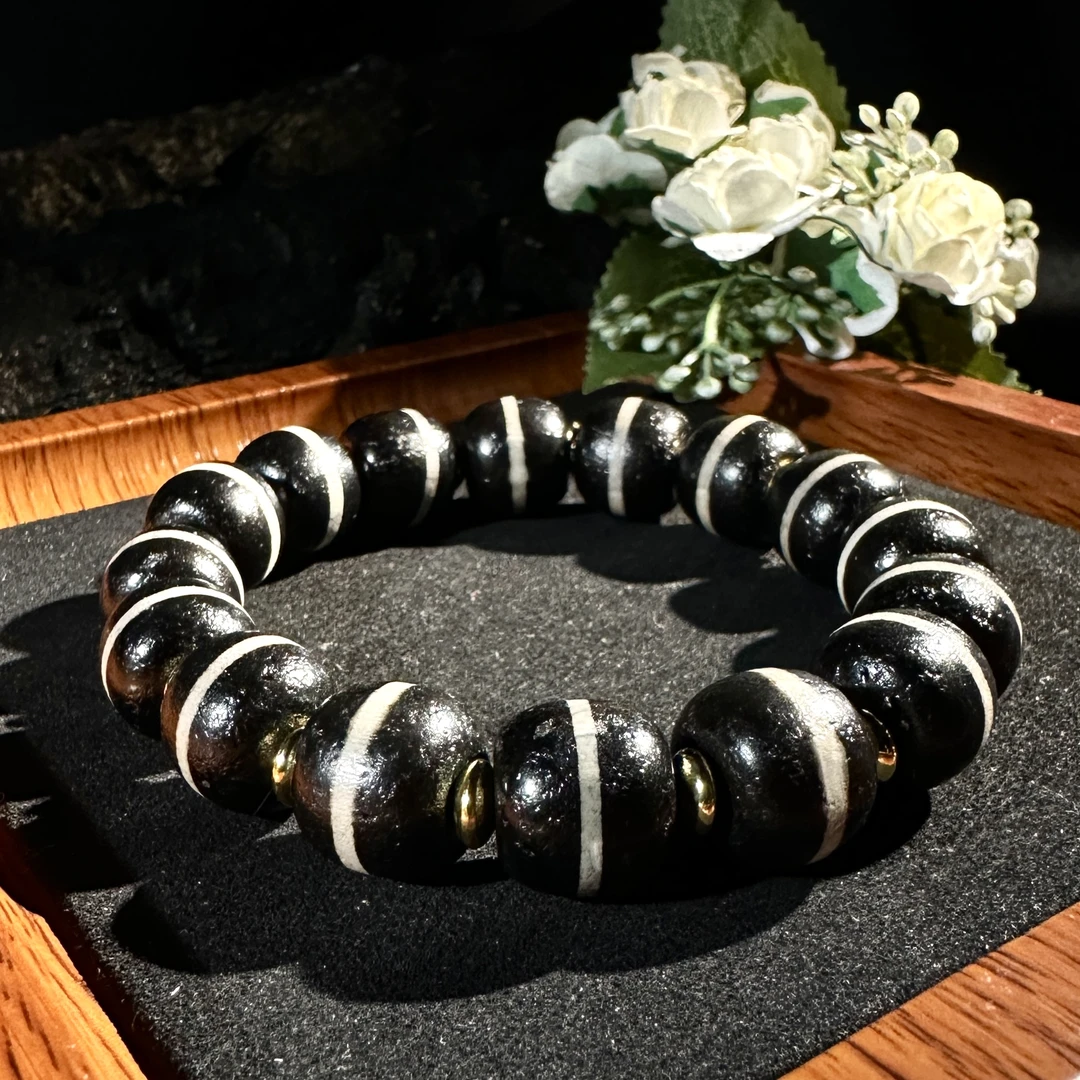 【四宝臻品】风化纹老玛瑙药师阵玛瑙手串/12*11mm/多样性发货