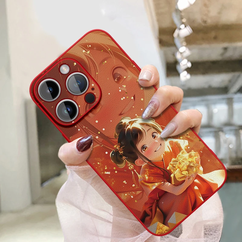 发财公主适用苹果15promax手机壳新款iPhone15高级感13promax全包