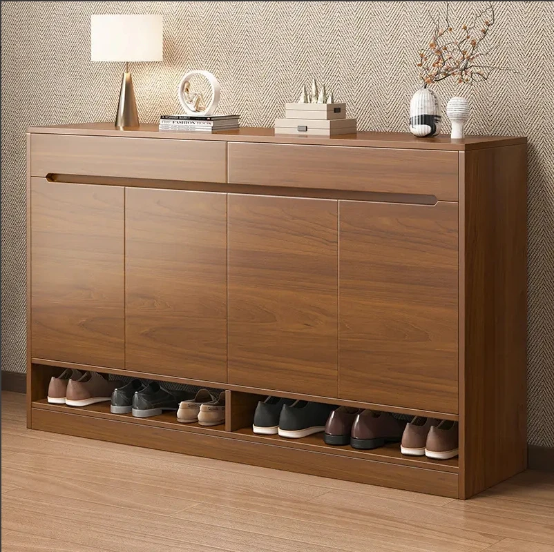 【现货速发】实木新中式鞋柜家用门口防尘入户玄关柜进门网红新款爆