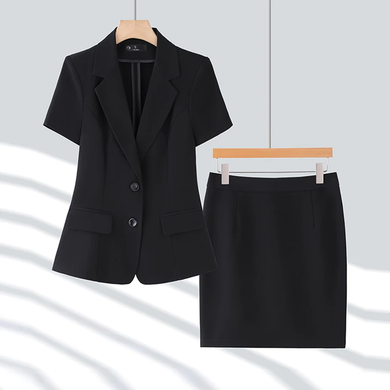 免烫职业装女套装夏季短袖面试西装外套气质酒店前台经理工作服薄