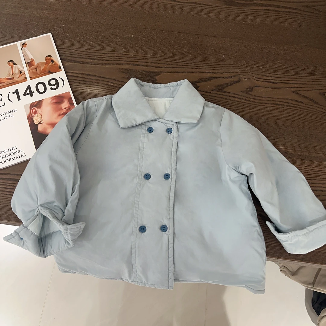 【两个小盆友】儿童冬季棉服外套韩版休闲时尚男女童装夹棉衬衫9772