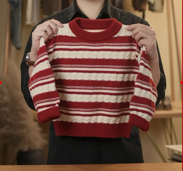 【两个小大人】儿童秋冬中小童韩版休闲条纹百搭针织衫年服毛衣5598