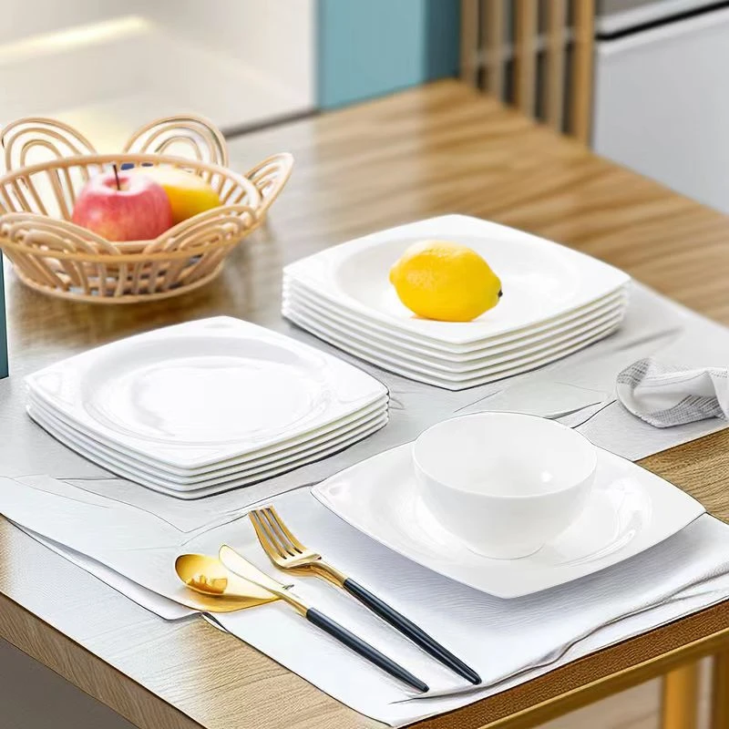 6/10一装家用盘子骨瓷深盘西餐酒店意面盘西餐盘牛排盘凉菜盘套装