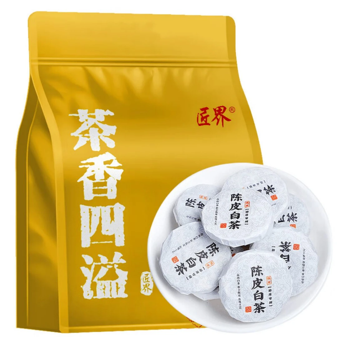 匠界陈皮白茶500g茶叶正宗新会小茶饼干寿眉茶叶袋装