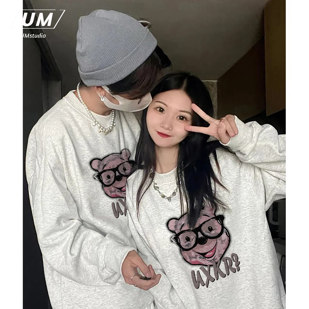 【UM家】编码099-135 情侣款加绒圆领卫衣宽松百搭款男女同款#Q2001