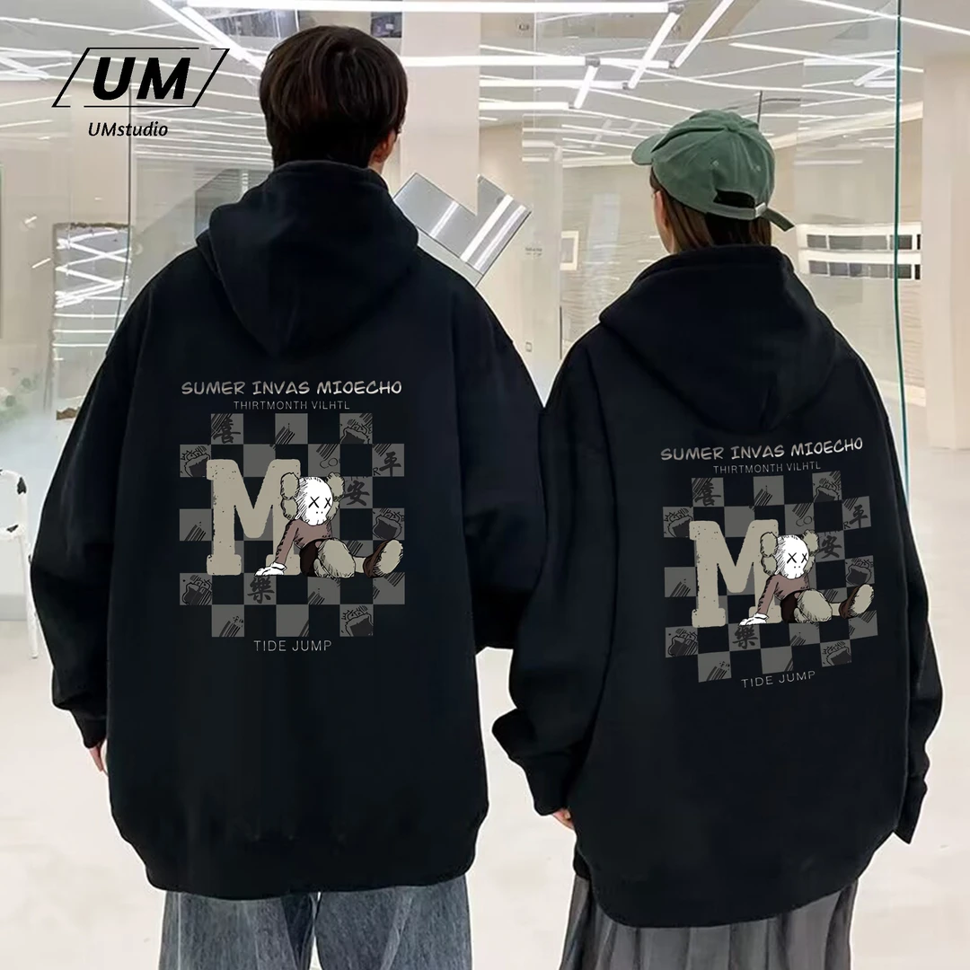 「UM男装定制卫衣」美式潮牌连帽卫衣男秋冬季情侣款宽松百搭#T3488