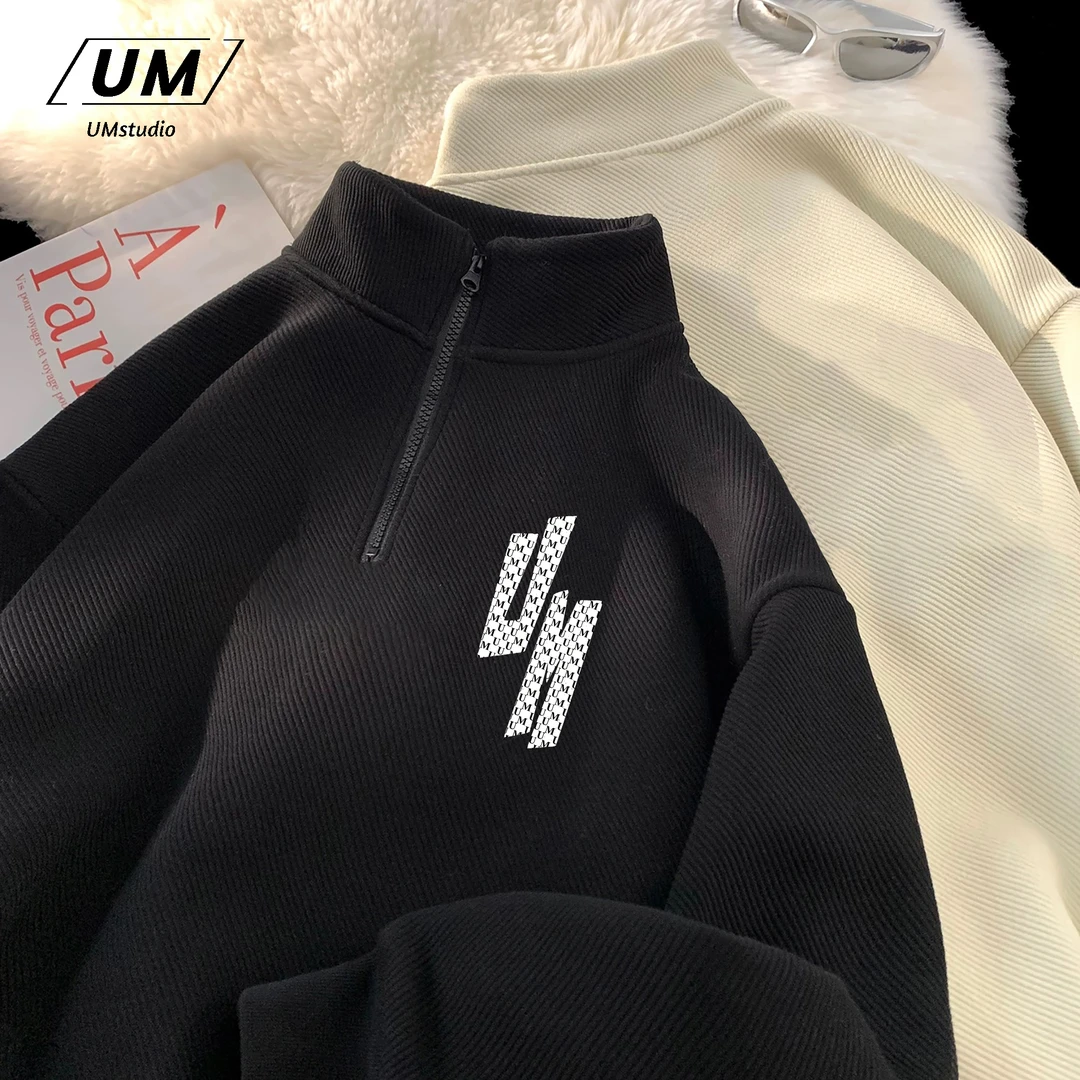 【UM家】编码200-227情侣款加绒半拉链长袖卫衣男女同款百搭#Q2017