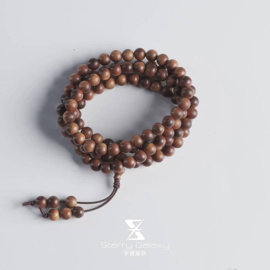 【宇昼星辰】横波檀木 横纹沉水檀木手串108多圈念珠盘玩情侣中式